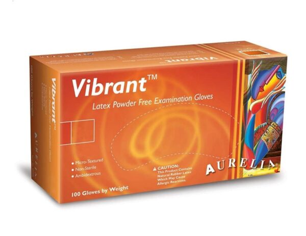 Aurelia VIBRANT Clear Powder Free Latex - 100 Gloves (SMALL / MEDIUM)